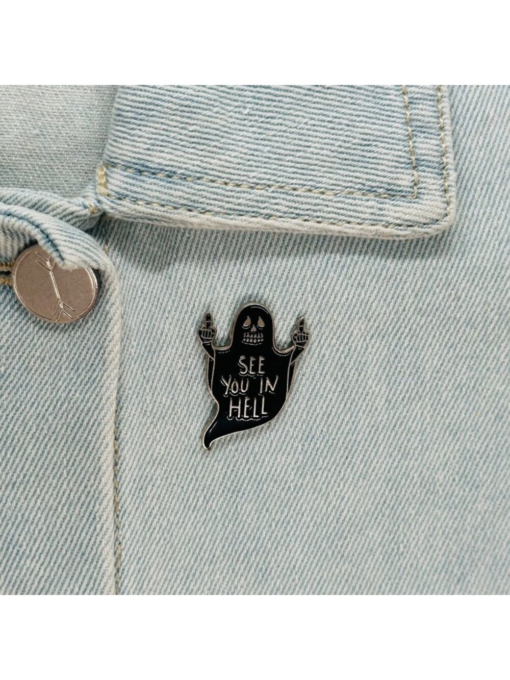 ✨See You in Hell Enamel Pin Halloween Horror Goth Victorian Witch Altar Satan ✨